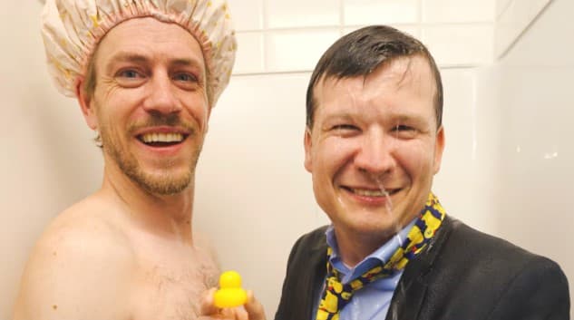 Calgary Mayor Jeromy Farkas Makes Good on Shower Bet with CJAY92's Tyler Middleton