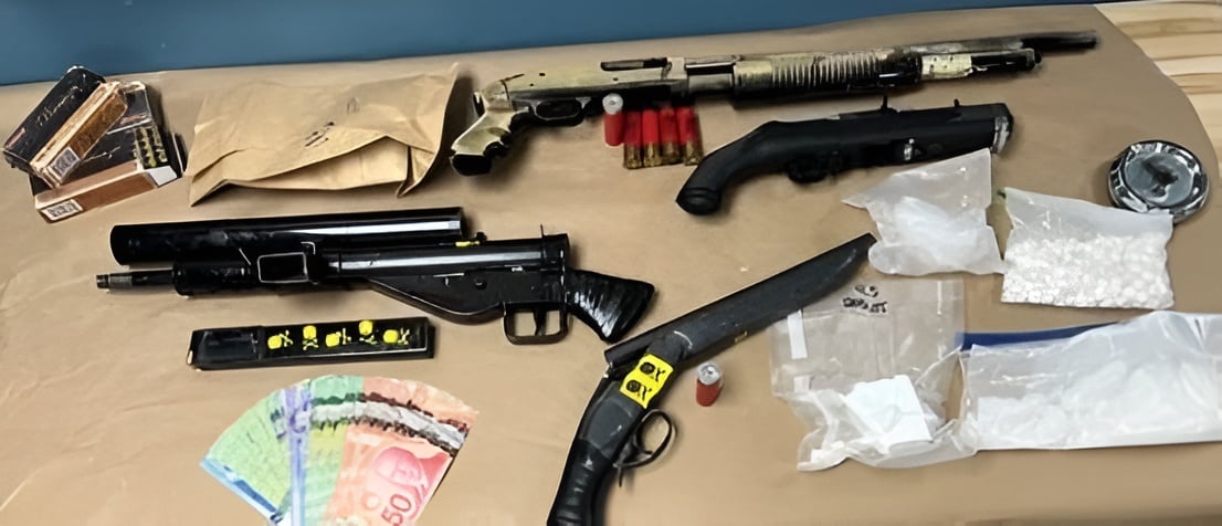 Two Lethbridge Residents Arrested After Police Find Loaded Submachine Gun and Drugs in Vehicle