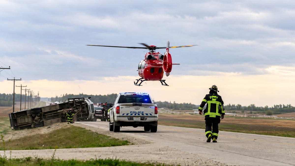 Grande Prairie Charter Bus Rollover Leaves Four Oil and Gas Workers in Critical Condition