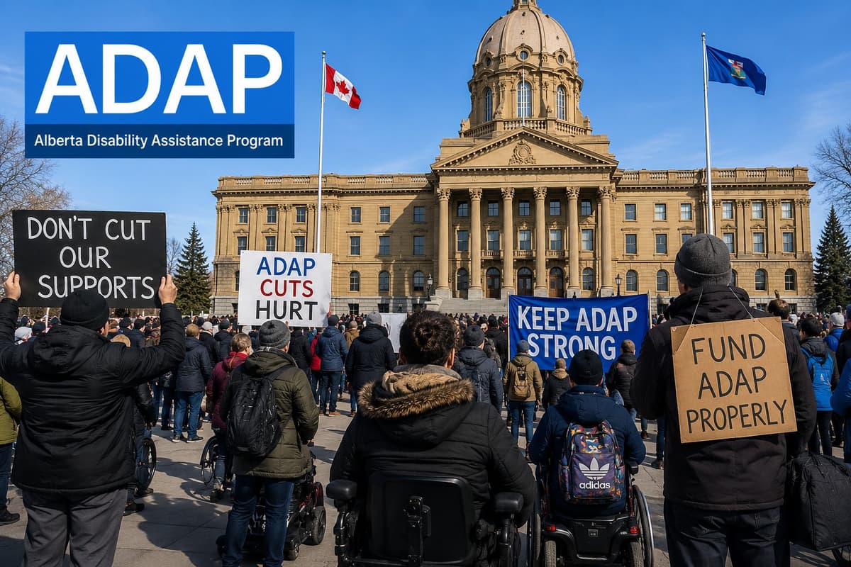 Thousands of Albertans With Disabilities Are Losing $200 a Month. Here's Why People Are Protesting at the Legislature.