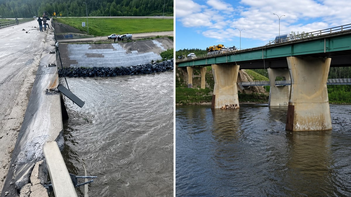 A Worker Is Dead After a 300-Ton Crane Crashed Through the Wapiti River Bridge Railing and Plunged Into the River South of Grande Prairie