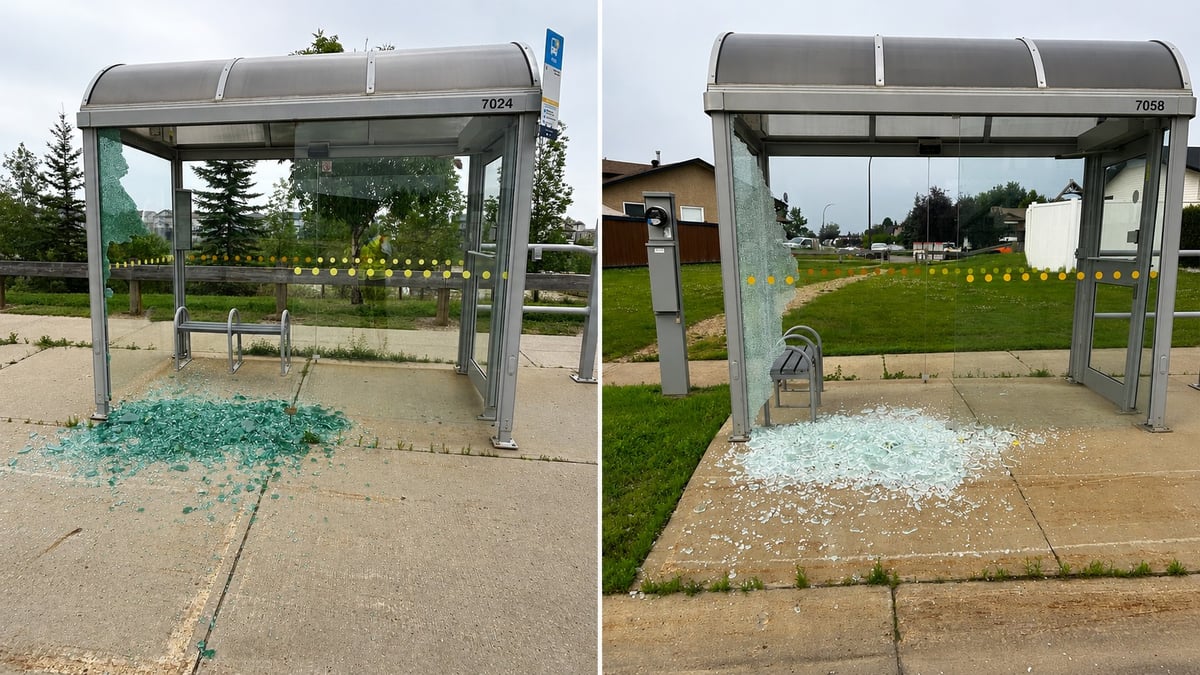 Three Fort McMurray Bus Shelters Smashed in 30 Minutes, RCMP Investigating $2,700 in Vandalism