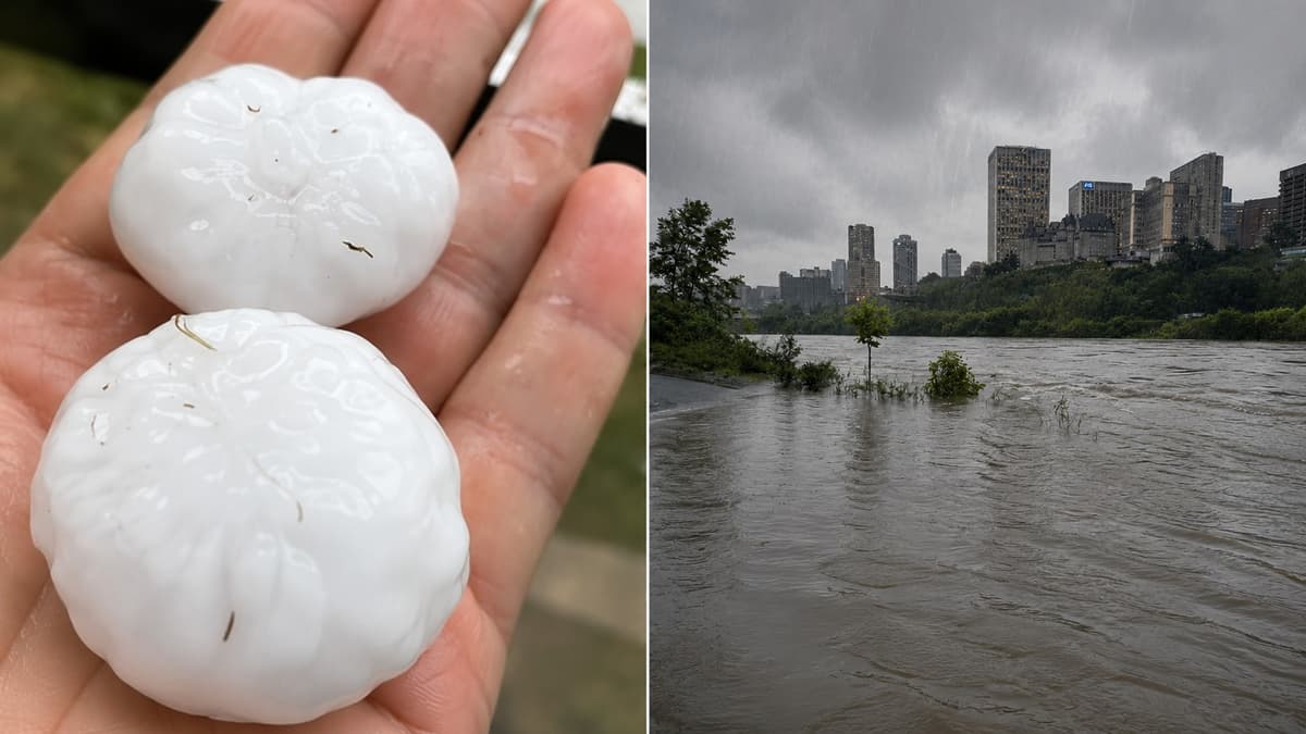 Severe Storm Floods Edmonton and Surrounding Areas With Loonie-Sized Hail as the City Nears Its Wettest Summer on Record