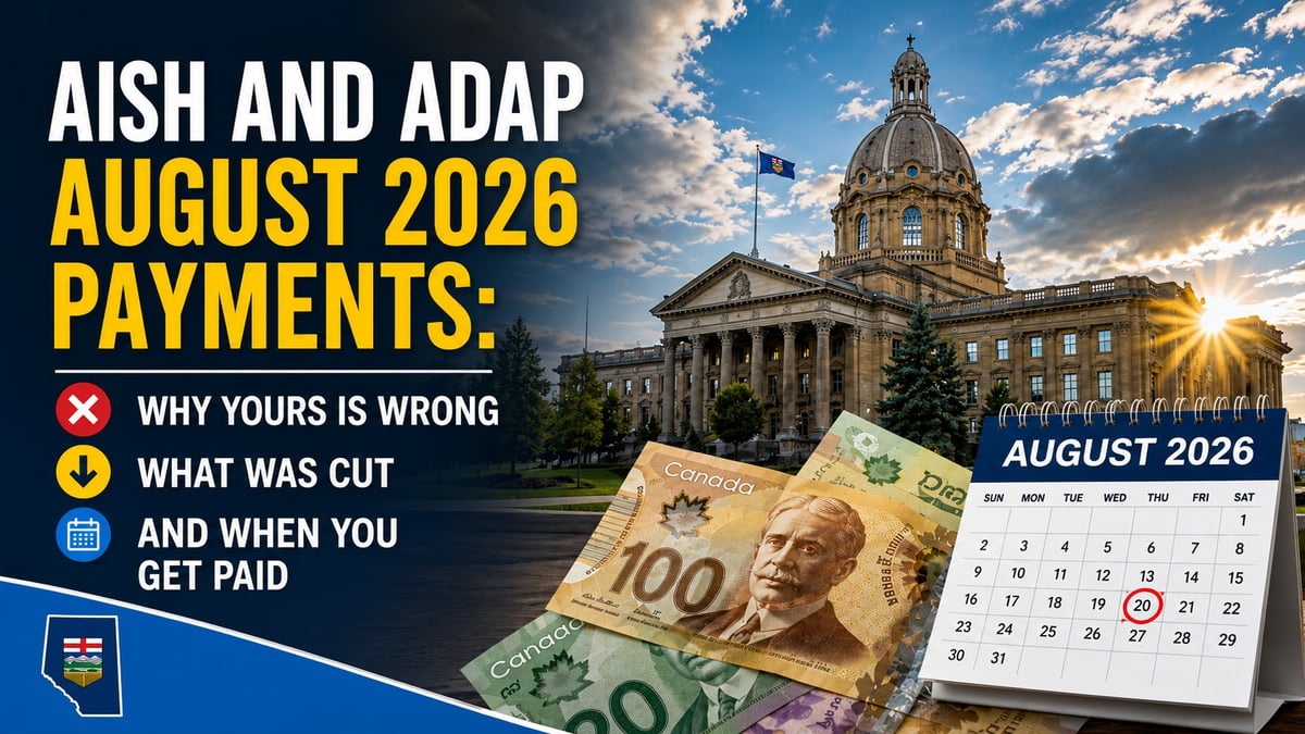 AISH and ADAP August 2026 Payments: Why Yours Is Wrong, What Was Cut, and When You Get Paid