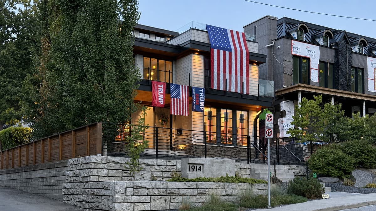 Calgary Home Covered in American Flags and Trump Banners Goes Viral Amid Canada-US Trade War