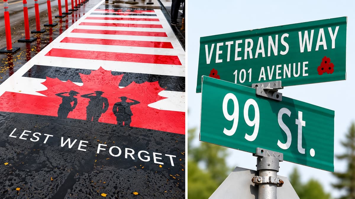 Grande Prairie Gets Two Veterans Crosswalks on Veterans Way Ahead of Remembrance Day