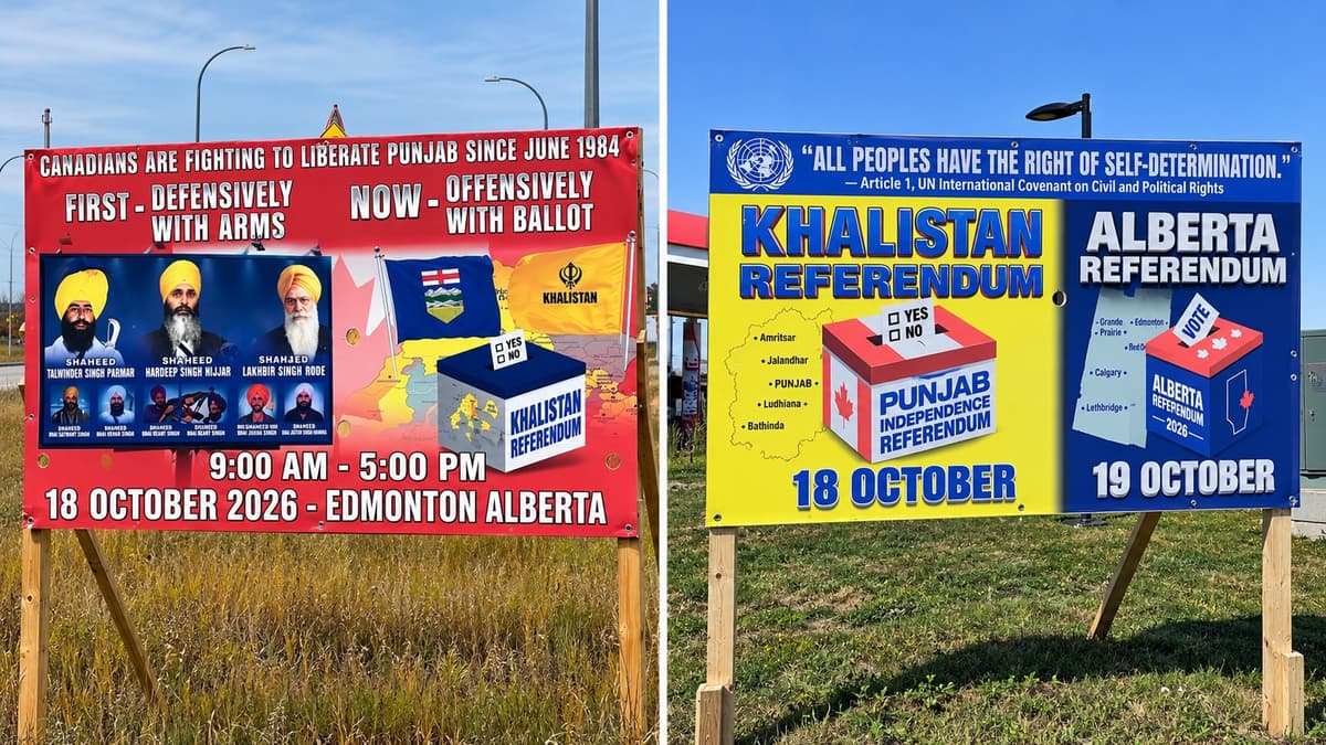 Edmonton Khalistan Referendum Billboards Honour Air India Bombing Suspect Amid Alberta Separation Vote