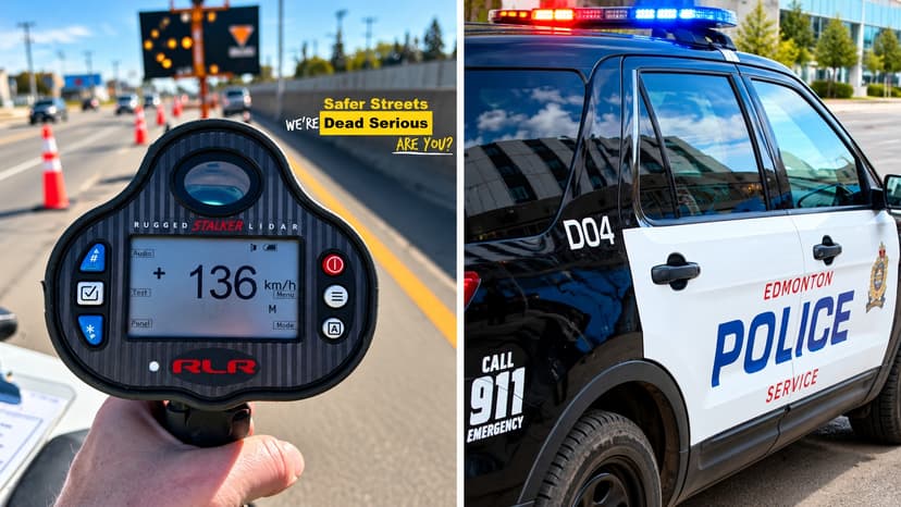 Edmonton Police Catch 17-Year-Old Going 136 km/h in 50 km/h Yellowhead Construction Zone