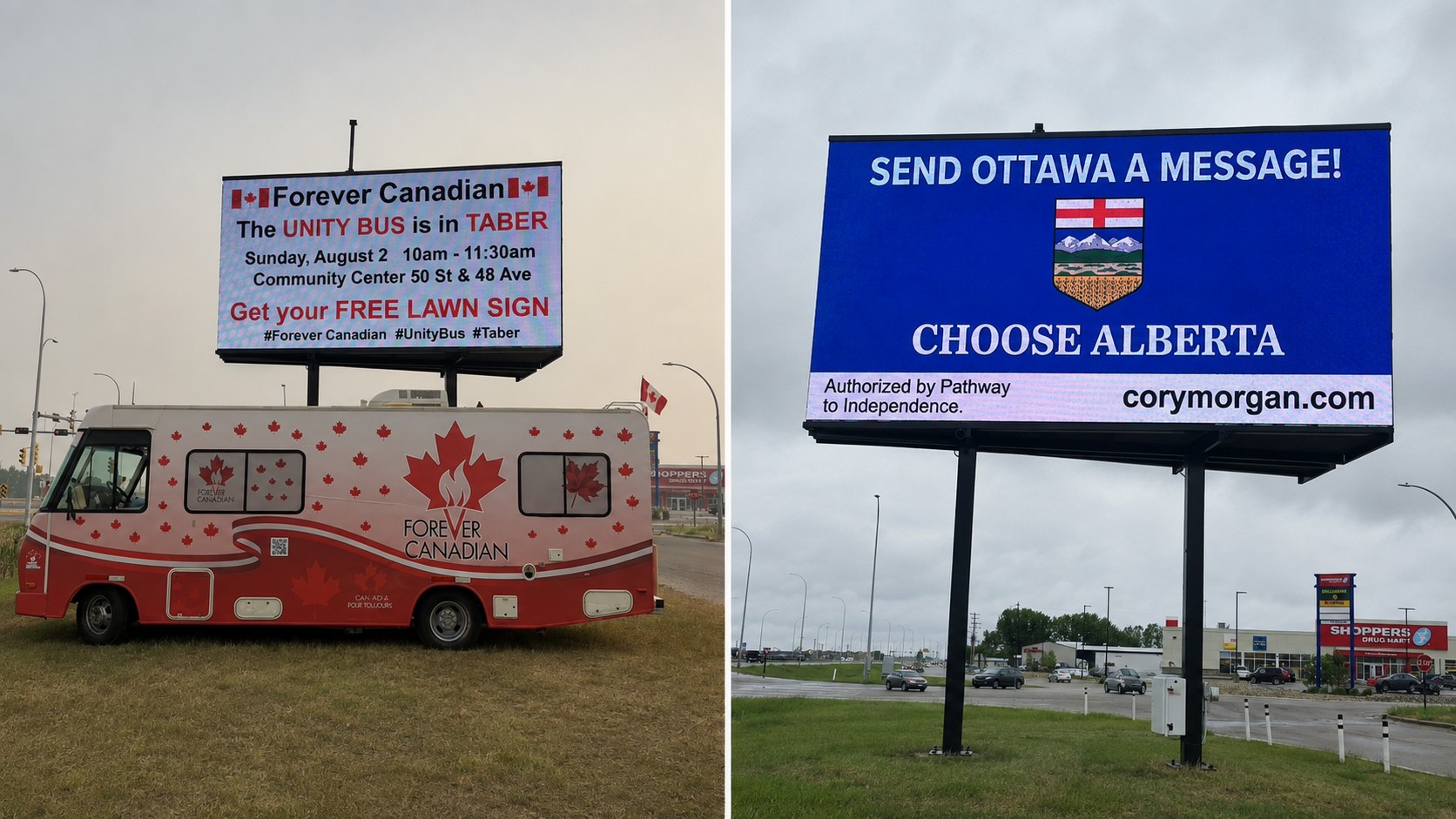 Alberta Town That Ordered a Separatist Billboard Down Now Has a Pro-Canada One